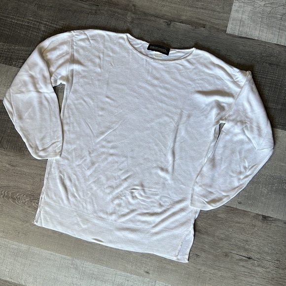 David Brett Vintage 1970’s Stark White Knit Nautical Cardigan Sweater Rayon - Picture 5 of 9